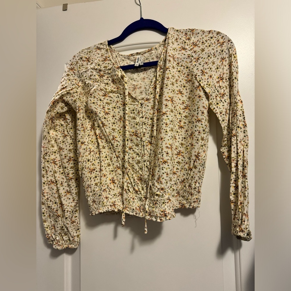 Crop Floral Shirt XS